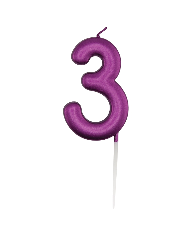 Vela Rosa Metal Nº 3