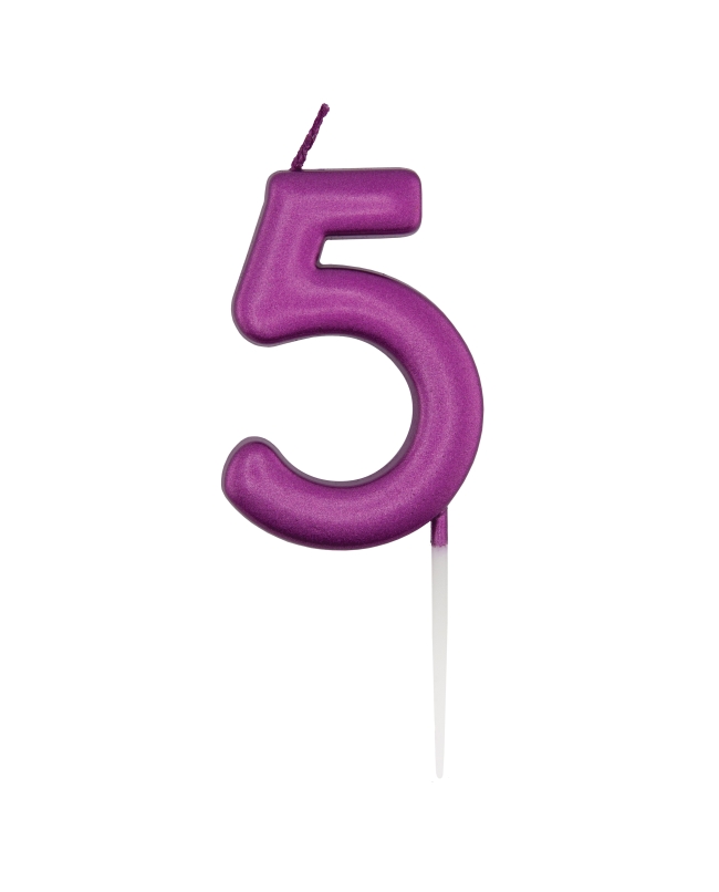 Vela Rosa Metal Nº 5