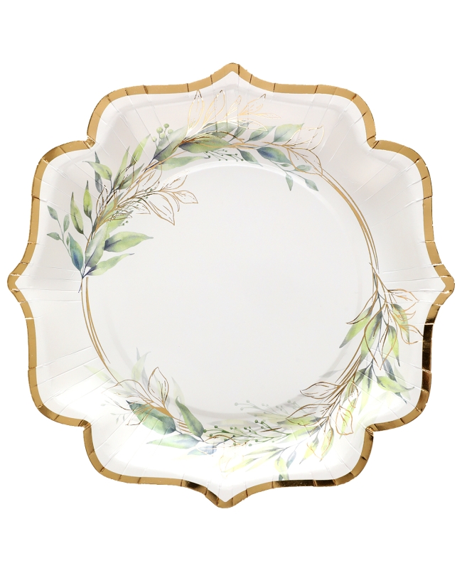 Platos Follaje Verde 21 X 21cm Carton ***OFERTA DTO NO ACUMULABLE