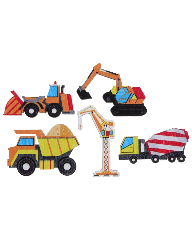 Deco Mesa Confeti Construccion 6 X 4 Y 4 X 6cm Madera ***OFERTA DTO NO ACUMULABLE