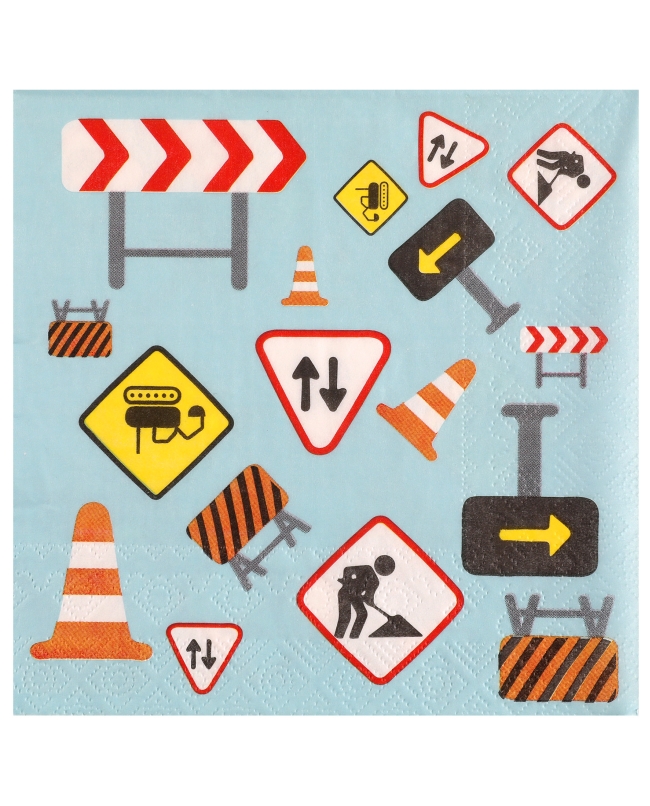 Servilletas Construccion 33X33cm Papel 3C. ***OFERTA DTO NO ACUMULABLE