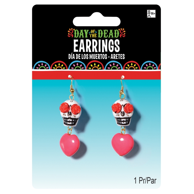 Disfraz Acc: Adults Day Of The Dead Earrings