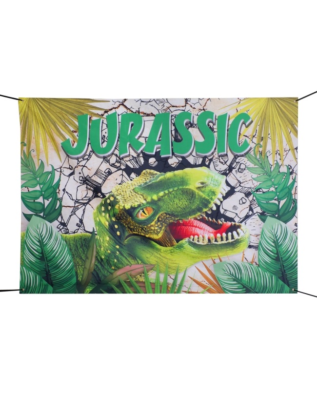 Telon Fondo Dinosaurio 210X150cm Poliester, Saten, Metal Y Cinta 4m ***OFERTA DTO NO ACUMULABLE