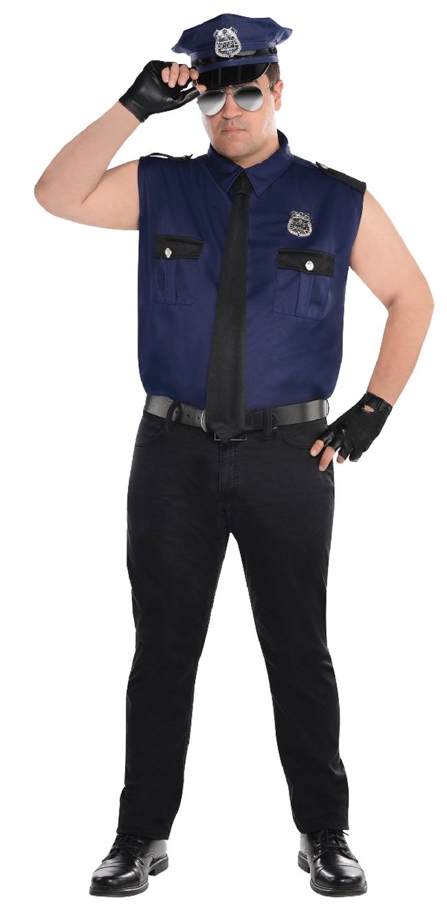 Disfraz Adulto Policia Fuerte Talla Plus XXL