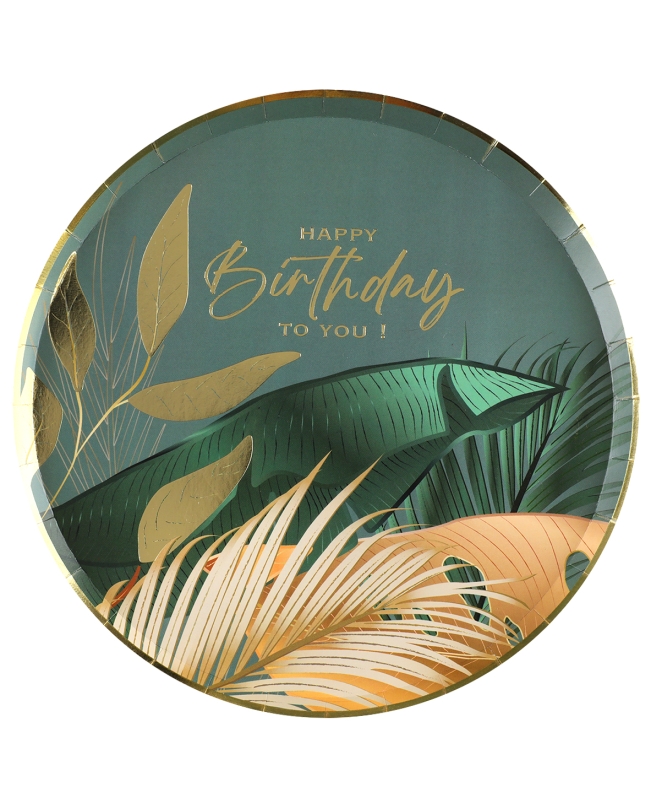 Platos Happy Bday Jungla 22.5cm Carton ***OFERTA DTO NO ACUMULABLE