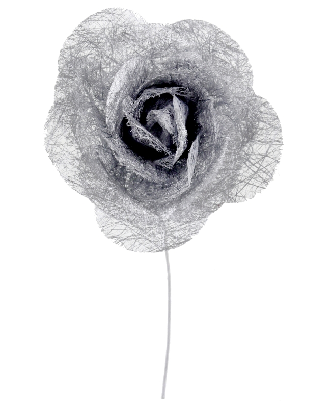 Flor Plata 4X7.5cm Papel Y Metal ***OFERTA DTO NO ACUMULABLE