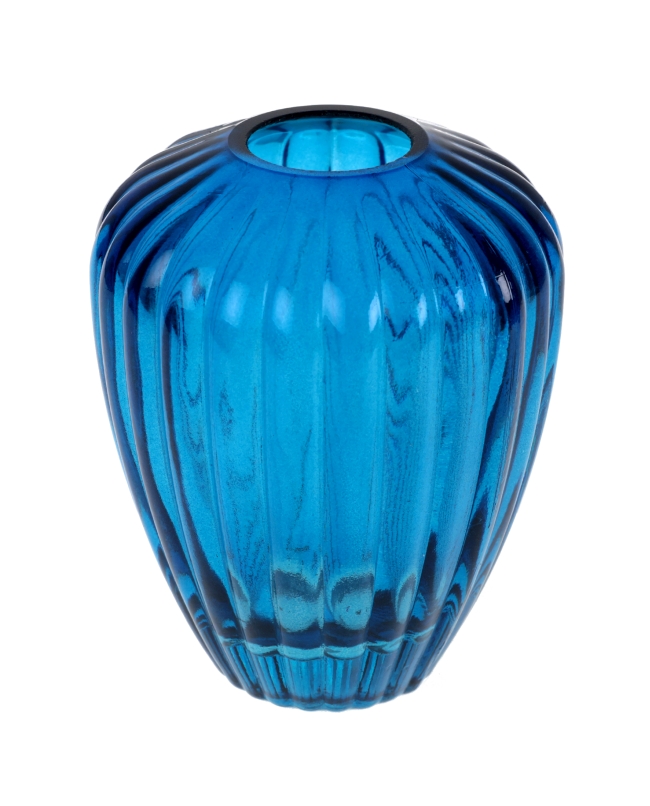Jarron Ovalado Marino 7X9cm Vidrio