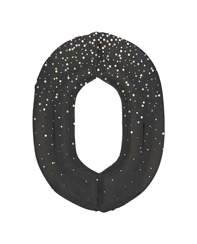 Forma Numero Glitz 0 Negro Prism. 86cm