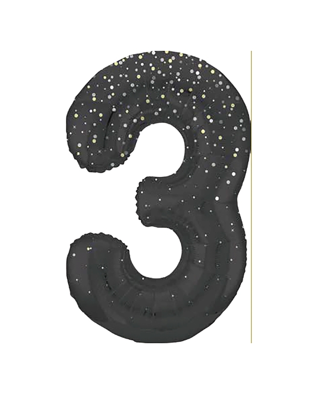 Forma Numero Glitz 3 Negro Prism. 86cm