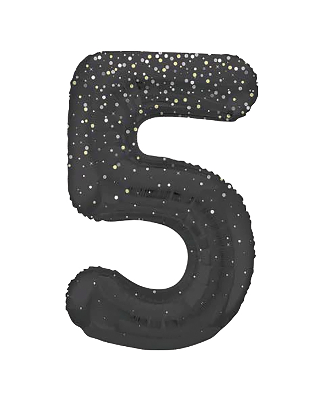 Forma Numero Glitz 5 Negro Prism. 86cm