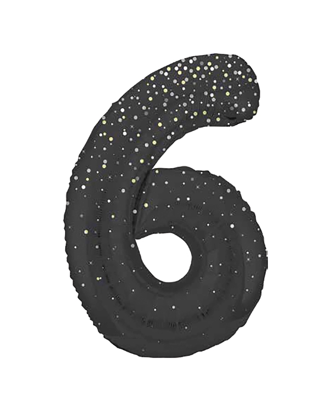 Forma Numero Glitz 6 Negro Prism. 86cm