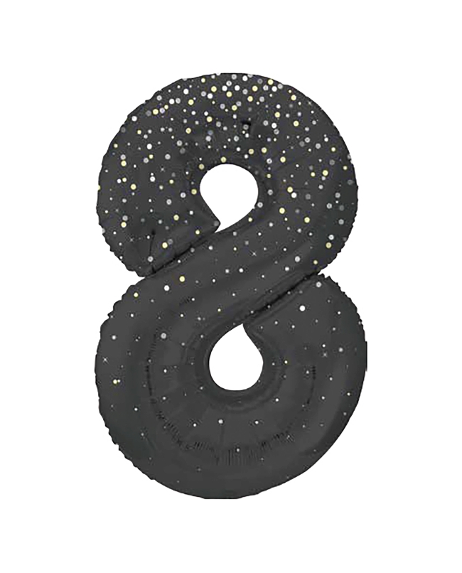 Forma Numero Glitz 8 Negro Prism. 86cm