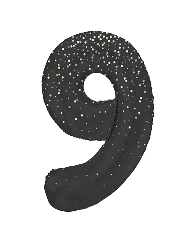 Forma Numero Glitz 9 Negro Prism. 86cm