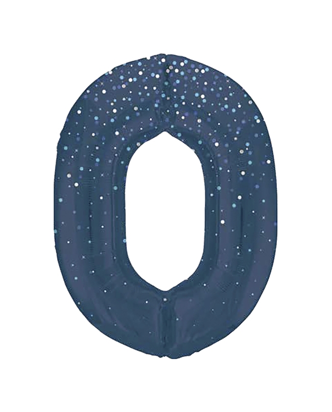 Forma Numero Glitz 0 Azul Prism. 86cm