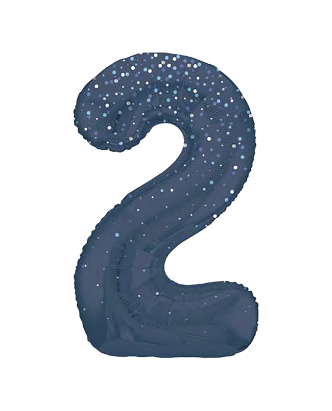 Forma Numero Glitz 2 Azul Prism. 86cm