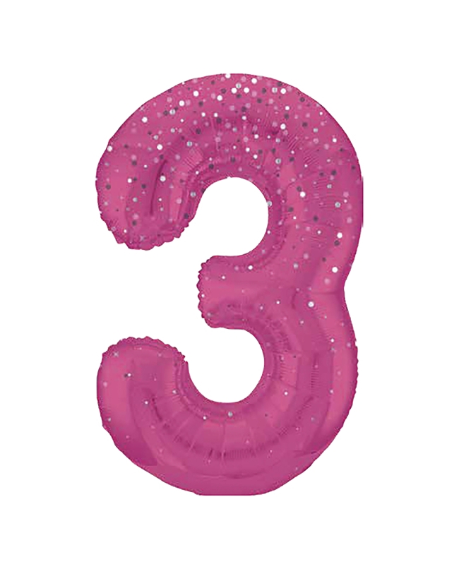 Forma Numero Glitz 3 Rosa Prism. 86cm