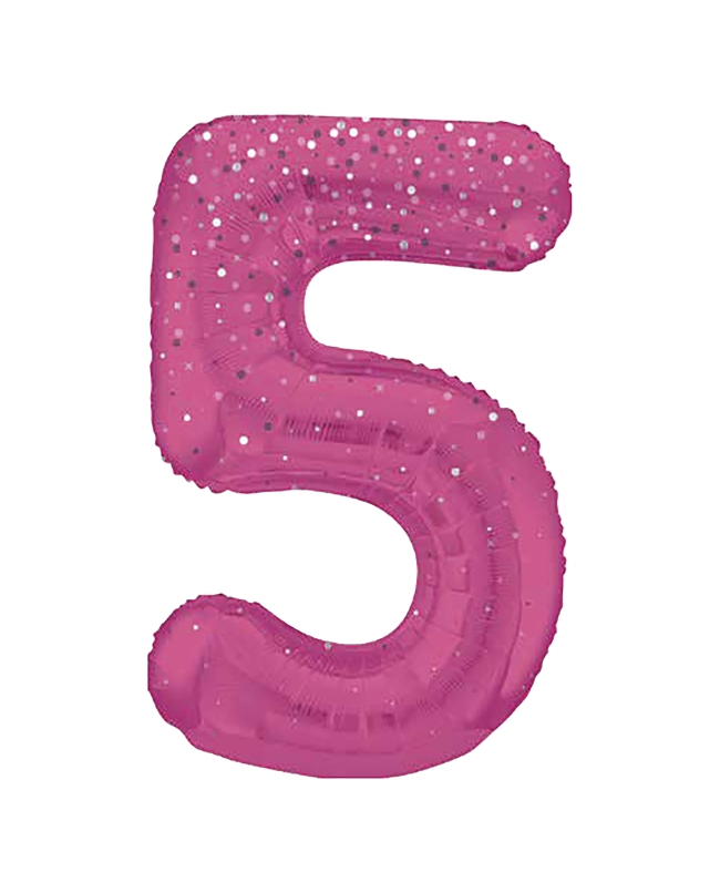 Forma Numero Glitz 5 Rosa Prism. 86cm