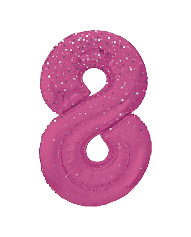 Forma Numero Glitz 8 Rosa Prism. 86cm