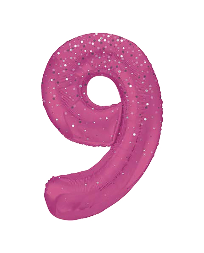 Forma Numero Glitz 9 Rosa Prism. 86cm