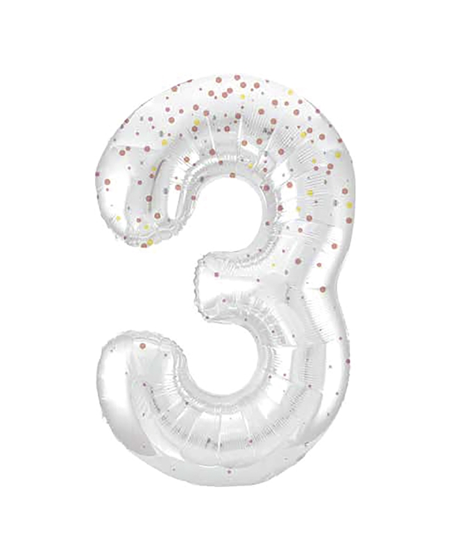 Forma Numero Glitz 3 Oro Rosa Prism. 86cm