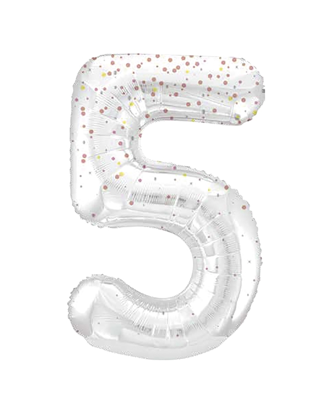 Forma Numero Glitz 5 Oro Rosa Prism. 86cm