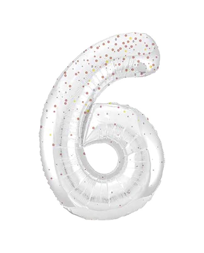 Forma Numero Glitz 6 Oro Rosa Prism. 86cm