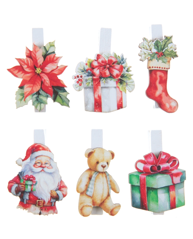 Pinzas Noel 2.3X4.5 Y 3.3X3.5cm Madera ***OFERTA DTO NO ACUMULABLE