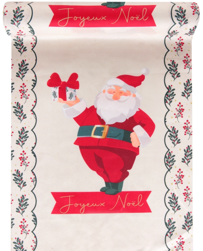 Camino Mesa Acebo Navidad 28cm Popelina Poliester 2,5m***OFERTA DTO NO ACUMULABLE