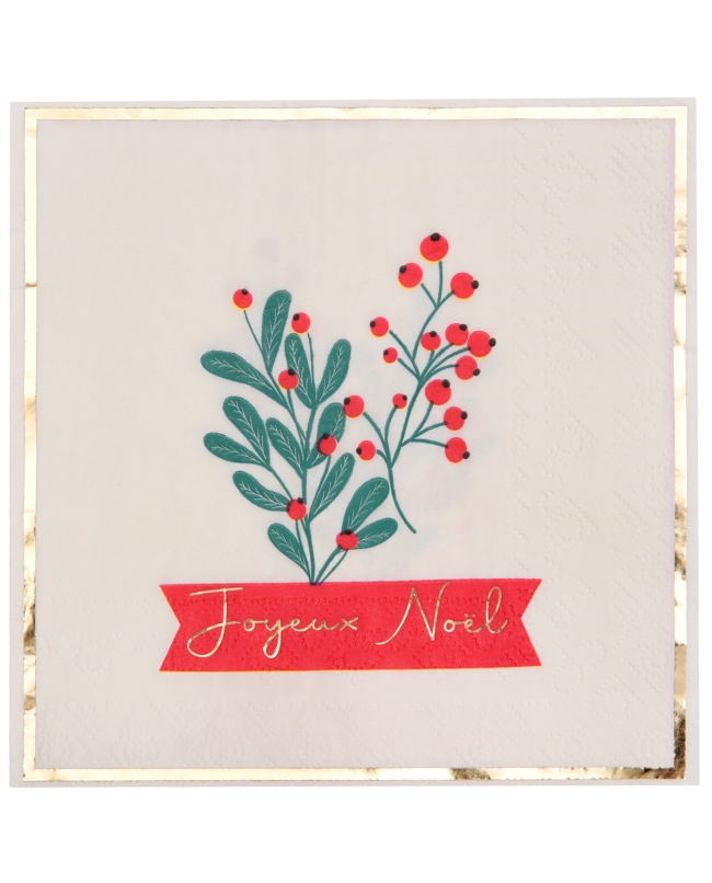 Servilleta Acebo Navidad 33X33cm Papel 3 Capas ***OFERTA DTO NO ACUMULABLE
