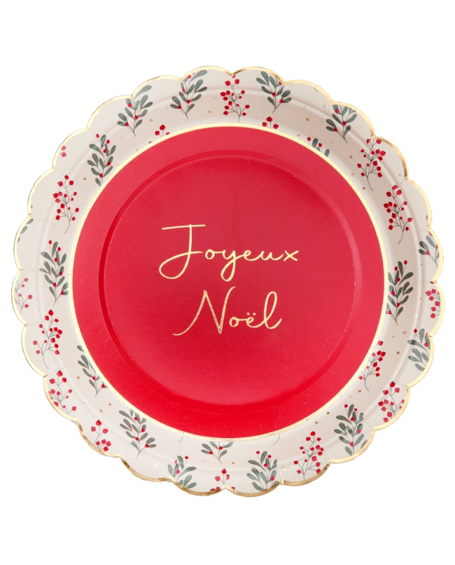 Plato Acebo Navidad 23cm Carton ***OFERTA DTO NO ACUMULABLE