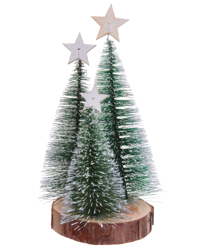 Centro Mesa 3 Pinos Blanco 9.5X22cm Madera Y Plast. ***OFERTA DTO NO ACUMULABLE