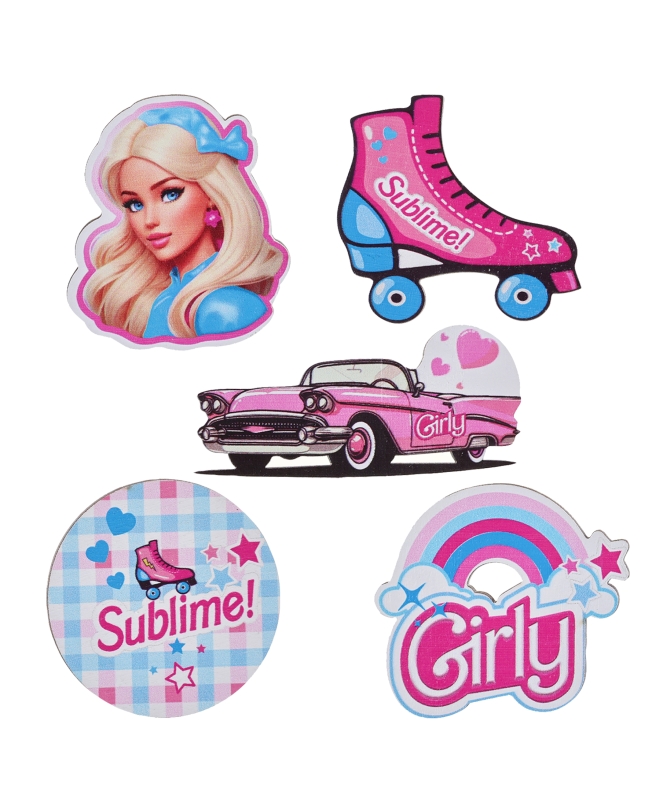 Deco Mesa Confeti Girly 5.5 X 4.5 Y 6.5 X 3cm madera ***OFERTA DTO NO ACUMULABLE