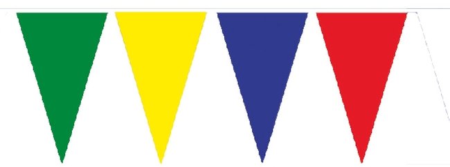 Banderin Triangulos Plastico Multicolor 400X26cm