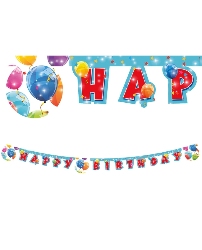 Guirnalda Happy Bday Globos Papel