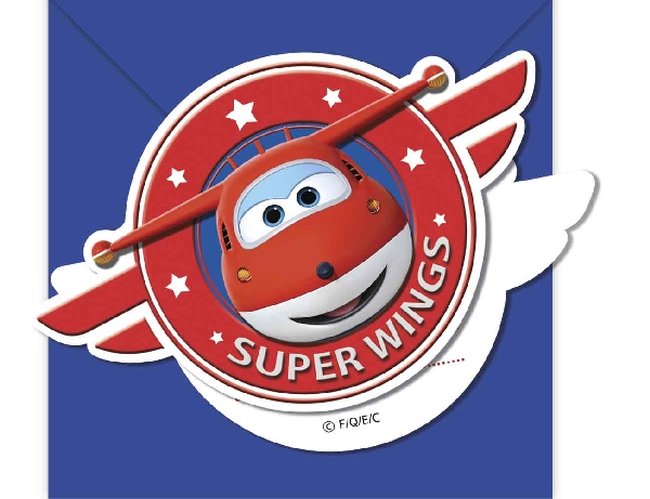 Invitacion Forma y sobres Super Wings ***OFERTA DTO NO ACUMULABLE  