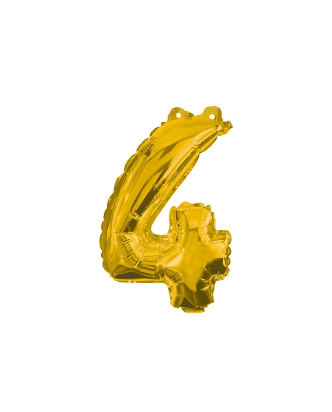 Globo Mini Auto-Inflable Numero: 4 Oro