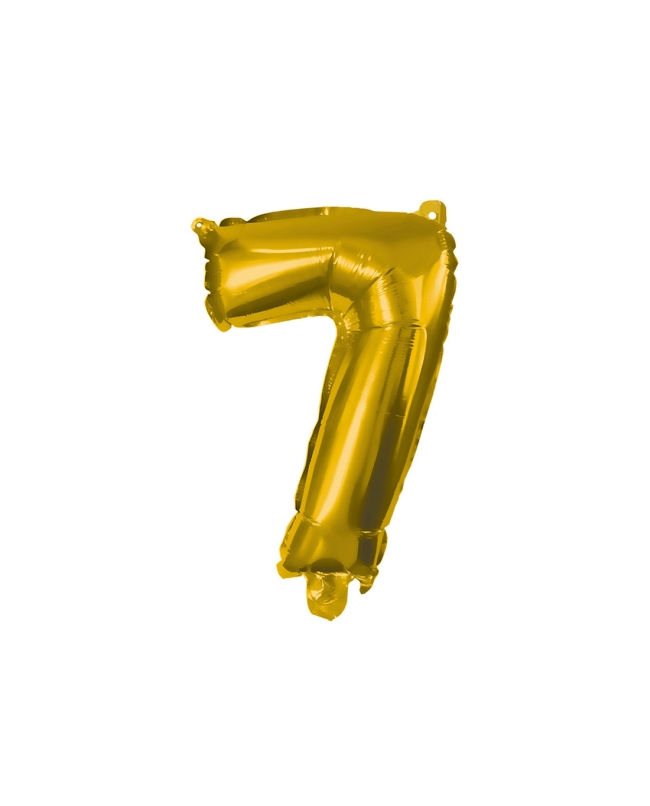 Globo Mini Auto-Inflable Numero: 7 Oro