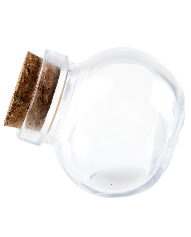 Tarro Redondo 4,5 X 5,5cm Vidrio Y Corcho ***OFERTA DTO NO ACUMULABLE