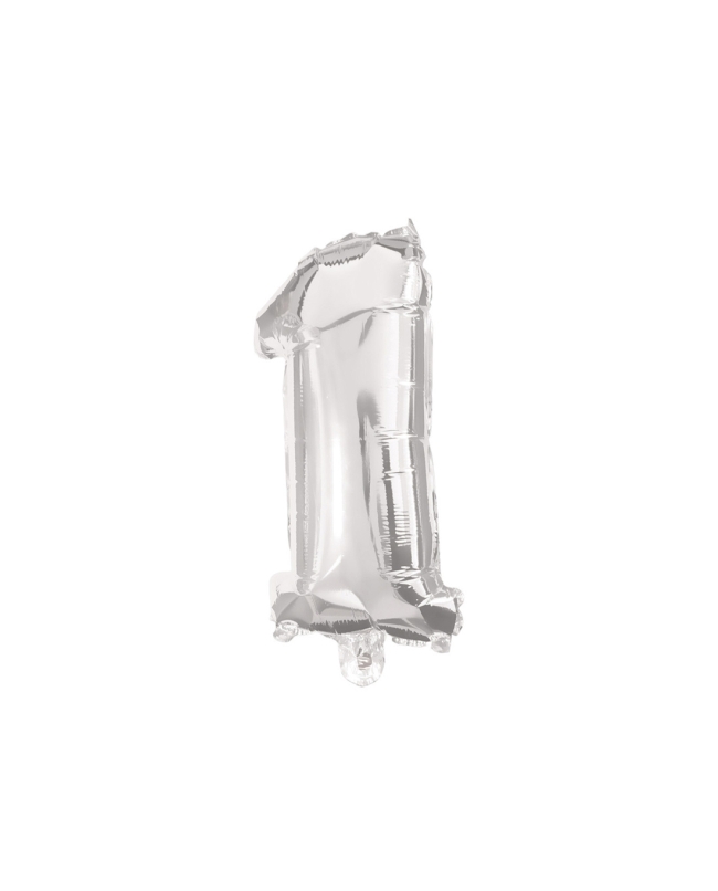 Globo Mini Auto-Inflable Numero: 1 Plata