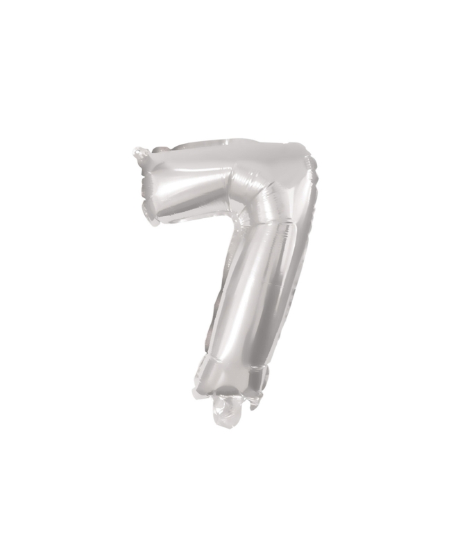 Globo Mini Auto-Inflable Numero: 7 Plata