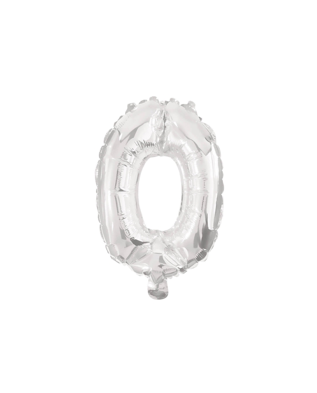 Globo Mini Auto-Inflable Numero: 0 Plata