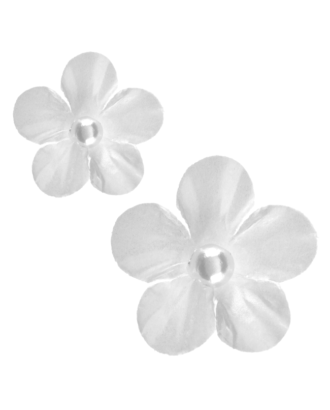 Flor Blanca Peq. 2.3 X 2.1 &amp; 1.5 X 1.6cm Poliester Y Plastico ***OFERTA DTO NO ACUMULABLE