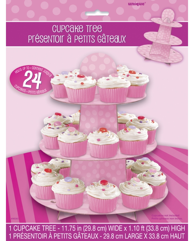 Soporte Pastel Rosa 3 Pisos Carton