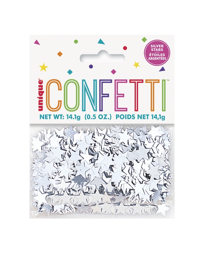 Confeti Estrellas Plata Foil 14gr