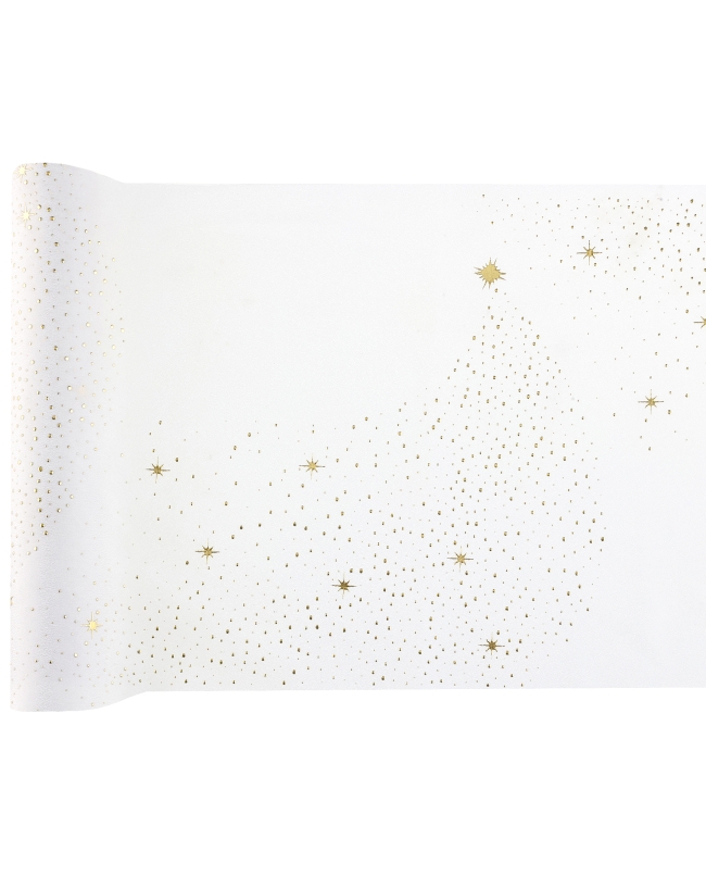 Camino Mesa Blanco Brillantes 27cm Poliester Crepe ***OFERTA DTO NO ACUMULABLE