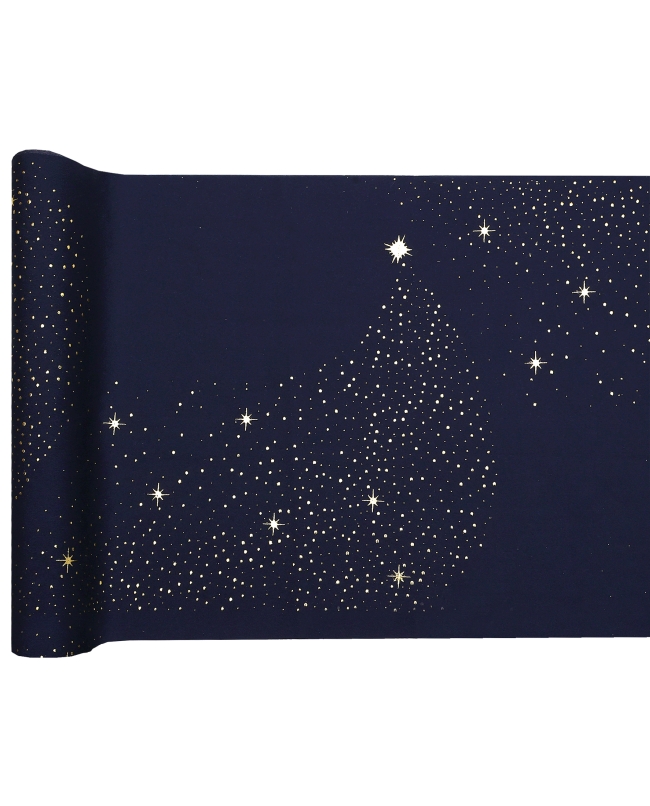 Camino Mesa Azul Marino Brillantes 27cm Poliester Crepe ***OFERTA DTO NO ACUMULABLE