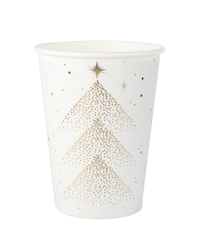 Vaso Blanco Brillantes Navidad 7.8X9.7cm/27cl Carton ***OFERTA DTO NO ACUMULABLE