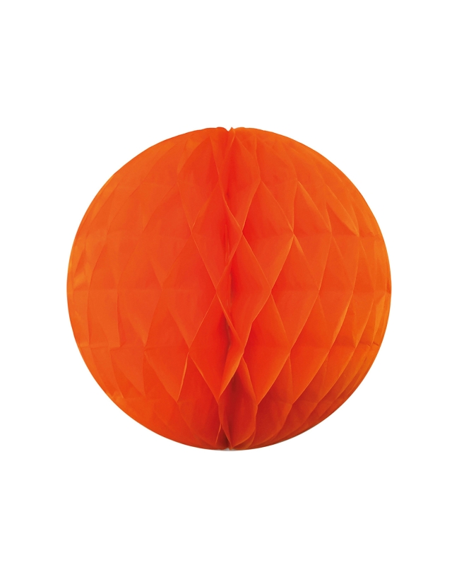 Deco Colgante Bola Nido Abeja Naranja 30cm 