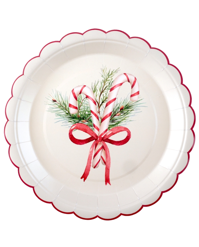 Plato Ramo Navidad 22.5cm Carton ***OFERTA DTO NO ACUMULABLE