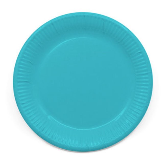 Paper Platos 23cm Turquoise Unicolour Compostable